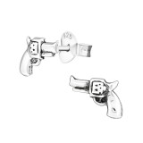 Gun - 925 Sterling Silver Simple Stud Earrings SD31311