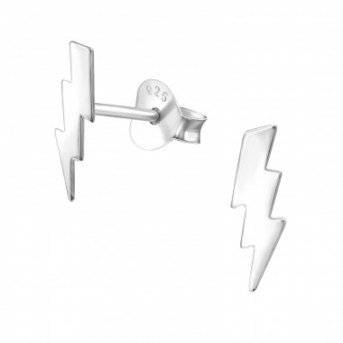 Lightning Bolt - 925 Sterling Silver Simple Stud Earrings SD31934