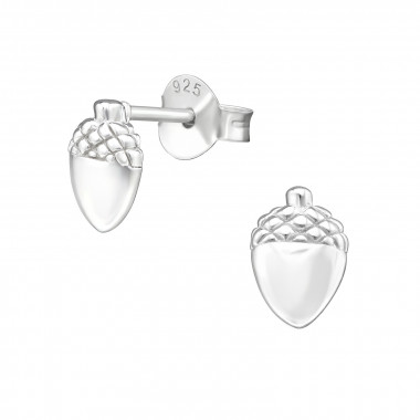 Acorn - 925 Sterling Silver Simple Stud Earrings SD34632