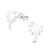 Palm Tree - 925 Sterling Silver Simple Stud Earrings SD34966