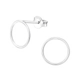 Circle - 925 Sterling Silver Simple Stud Earrings SD35396