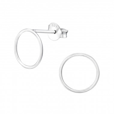 Circle - 925 Sterling Silver Simple Stud Earrings SD35396