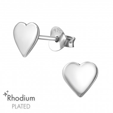 Heart - 925 Sterling Silver Simple Stud Earrings SD36083