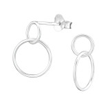 Hanging Circle - 925 Sterling Silver Simple Stud Earrings SD36636