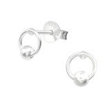 Ring - 925 Sterling Silver Simple Stud Earrings SD36956