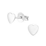 Heart - 925 Sterling Silver Simple Stud Earrings SD37341