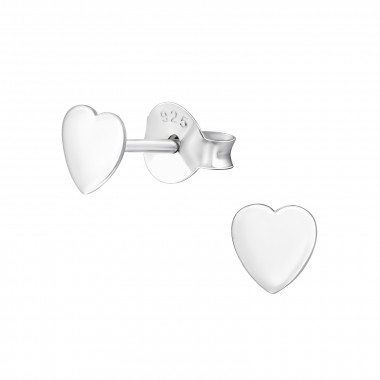 Heart - 925 Sterling Silver Simple Stud Earrings SD37341