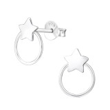 Star - 925 Sterling Silver Simple Stud Earrings SD37664