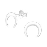 Moon - 925 Sterling Silver Simple Stud Earrings SD38930