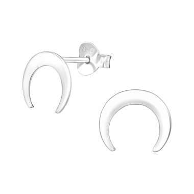 Moon - 925 Sterling Silver Simple Stud Earrings SD38930