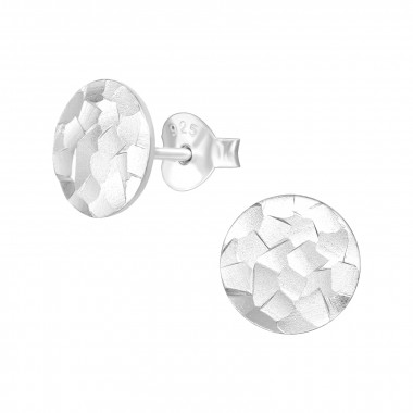 Round - 925 Sterling Silver Simple Stud Earrings SD39062