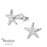 Starfish - 925 Sterling Silver Simple Stud Earrings SD39574