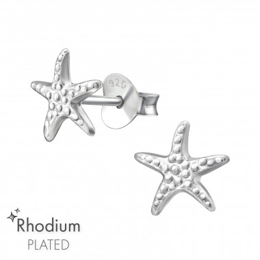 Starfish - 925 Sterling Silver Simple Stud Earrings SD39574