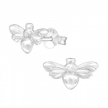 Bee - 925 Sterling Silver Simple Stud Earrings SD39836