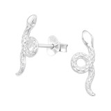 Snake - 925 Sterling Silver Simple Stud Earrings SD40469