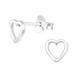 Heart - 925 Sterling Silver Simple Stud Earrings SD40474