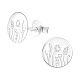 Flower - 925 Sterling Silver Simple Stud Earrings SD40498