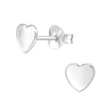 Heart - 925 Sterling Silver Simple Stud Earrings SD40882