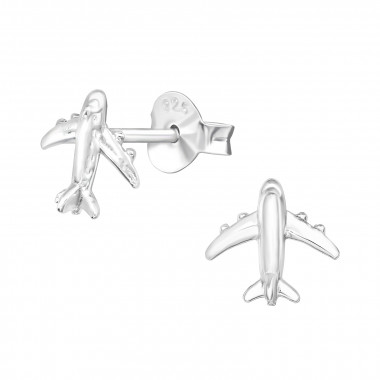 Aircraft - 925 Sterling Silver Simple Stud Earrings SD40912