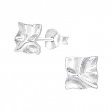 Square - 925 Sterling Silver Simple Stud Earrings SD41029