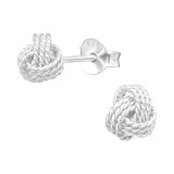 Knot - 925 Sterling Silver Simple Stud Earrings SD41100