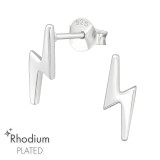 Thunderbolt - 925 Sterling Silver Simple Stud Earrings SD41118