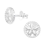 Flower - 925 Sterling Silver Simple Stud Earrings SD41321