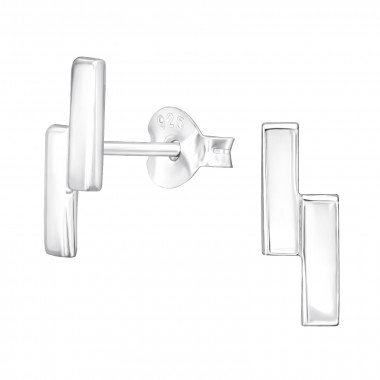 Bar - 925 Sterling Silver Simple Stud Earrings SD41326