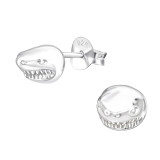 Shark - 925 Sterling Silver Simple Stud Earrings SD41327