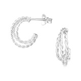 Twisted - 925 Sterling Silver Simple Stud Earrings SD41633