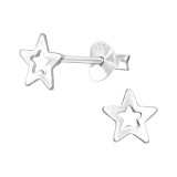 Star - 925 Sterling Silver Simple Stud Earrings SD41634