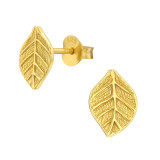 Leaf - 925 Sterling Silver Simple Stud Earrings SD41794