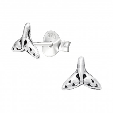 Whale's Tail - 925 Sterling Silver Simple Stud Earrings SD42023