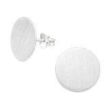 Round - 925 Sterling Silver Simple Stud Earrings SD42140