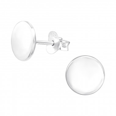 Round - 925 Sterling Silver Simple Stud Earrings SD42273