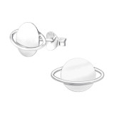 Saturn Planet - 925 Sterling Silver Simple Stud Earrings SD42497