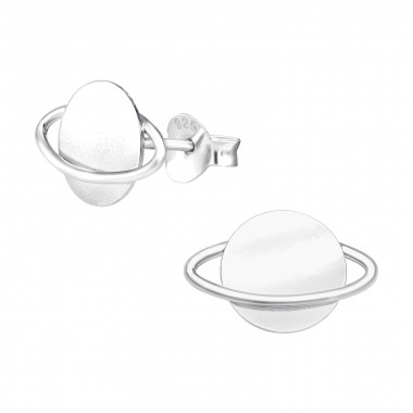 Saturn Planet - 925 Sterling Silver Simple Stud Earrings SD42497