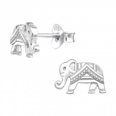 Elephant - 925 Sterling Silver Simple Stud Earrings SD42644