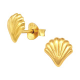 Shell - 925 Sterling Silver Simple Stud Earrings SD43261