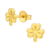 Clover - 925 Sterling Silver Simple Stud Earrings SD43280