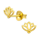 Lotus Flower - 925 Sterling Silver Simple Stud Earrings SD43408