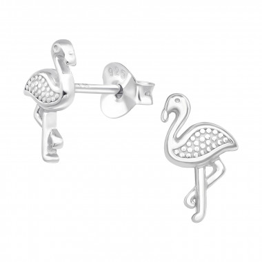 Flamingo - 925 Sterling Silver Simple Stud Earrings SD43512