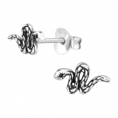 Snake - 925 Sterling Silver Simple Stud Earrings SD43520