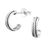 Rope - 925 Sterling Silver Simple Stud Earrings SD43567