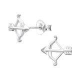 Bow And Arrow - 925 Sterling Silver Simple Stud Earrings SD44028