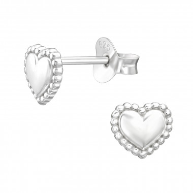 Hearts - 925 Sterling Silver Simple Stud Earrings SD44210