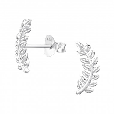 Leaves - 925 Sterling Silver Simple Stud Earrings SD44216