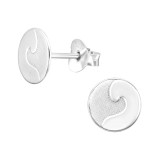 Laser Cut Wave - 925 Sterling Silver Simple Stud Earrings SD45323