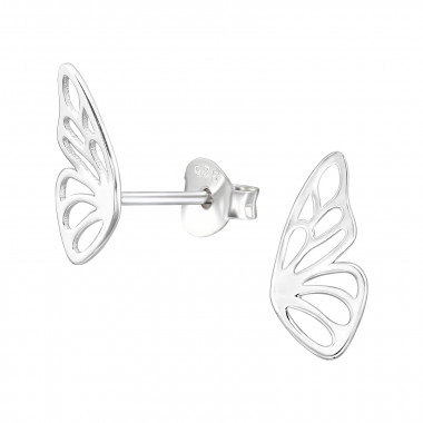 Laser Cut Butterfly - 925 Sterling Silver Simple Stud Earrings SD45324