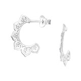 Laser Cut Hearts - 925 Sterling Silver Simple Stud Earrings SD45325